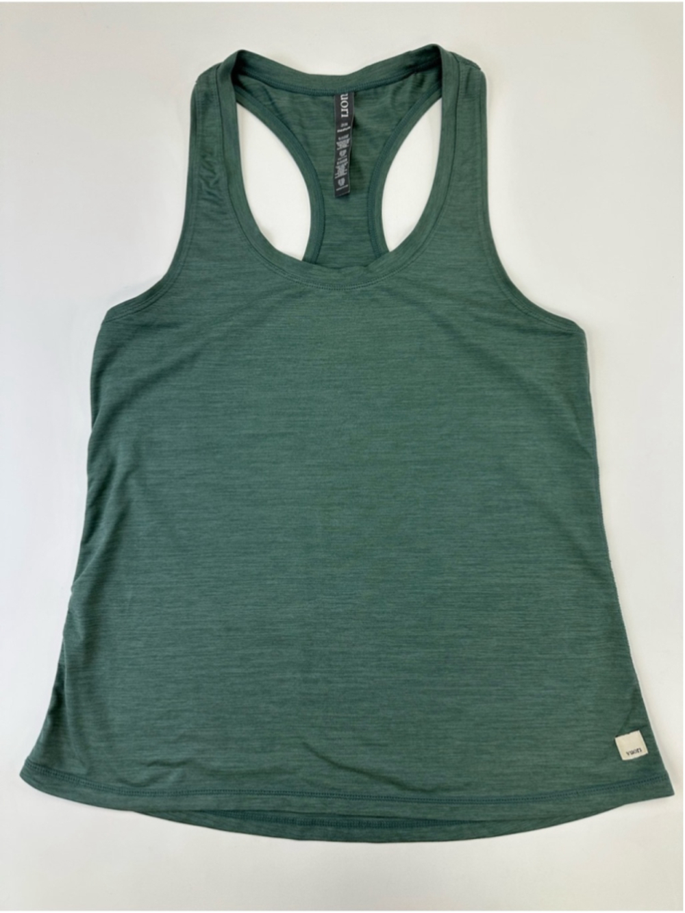 Vuori Lux Performance Tank Heathered Green Racerback Womens Medium Workout Gym